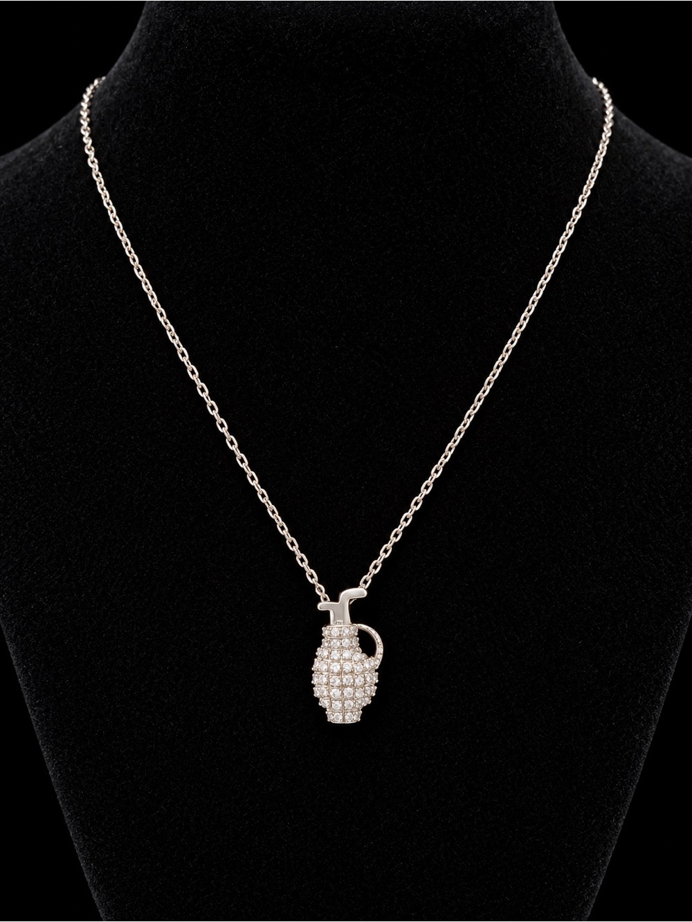 Silver .925 moissanite Golf Clubs Pendant Necklace - Women Jewelry